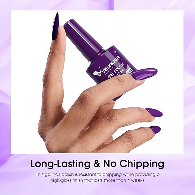 VENALISA Purple Gel Nail Polish 1 Pcs Dark Purple Color Gel Polish Soak Off UV Gel DIY at Home Manicure Salon Nail Art For Girls Women