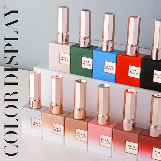 Double Rhythm Gel Polish 15ML Jelly Sheer Pastel Light Milky Color Pearl White Bottle 1 PC 0.5 OZ Full Size Nail Art Salon at Home (Milky Pink Nude-D1321)
