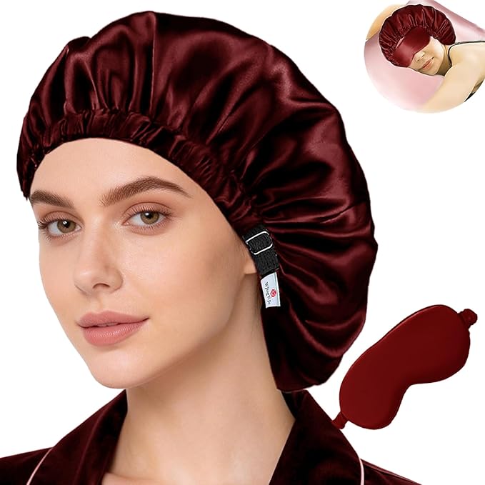 2Pcs Hair Bonnets For Sleeping Satin Bonnet Silk Bonnets For Women Silky Night Caps Womens Curly Hair Sleep Cap
