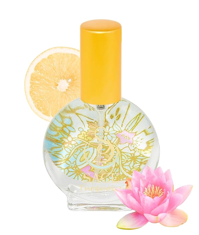 The Sage Lifestyle Turquoise Mini Spray, Grapefruit, Sandalwood, White Musk, Perfume for Women, Long Lasting, Clean Fragrance, Artisan, Summer Beach, Parfum, 1/2oz, Travel Size, Mini Perfume for Women