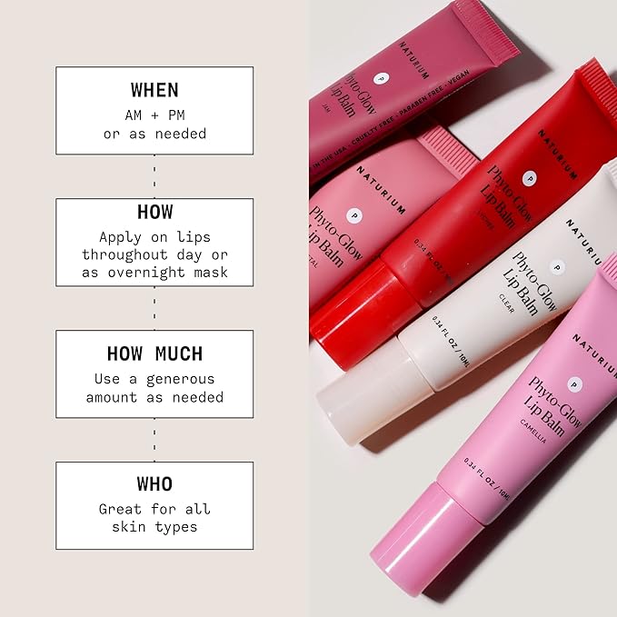 Naturium Phyto-Glow Lip Balm, Hydrating Lip Care with a Glossy Finish, 0.34 oz Jam