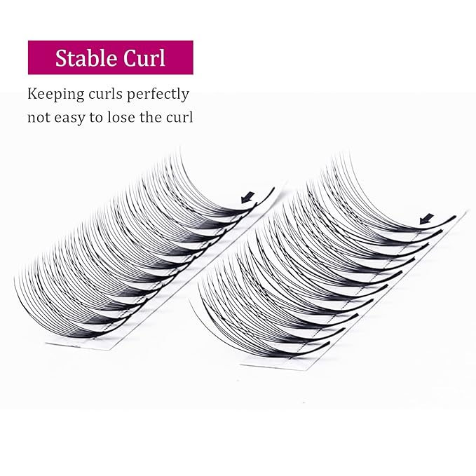 Lash Extension 10D Premade Volume Eyelash Extensions .05 .07 Thickness Premade Lash Fans Pointed Base Middle Stem Eyelash Extension Supplies(10D-0.07-C，13mm)