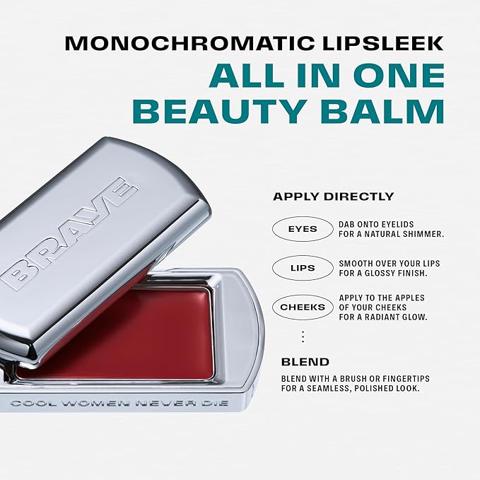BRAYE LIPSLEEK | Blush for Cheeks & Lips, Korean Makeup Blush, Cool Lip and Cheek Balm, Vegan Cream, Lightweight w/Blendable & Buildable Makeup, Natural Look 09 COOLNESS 0.08oz