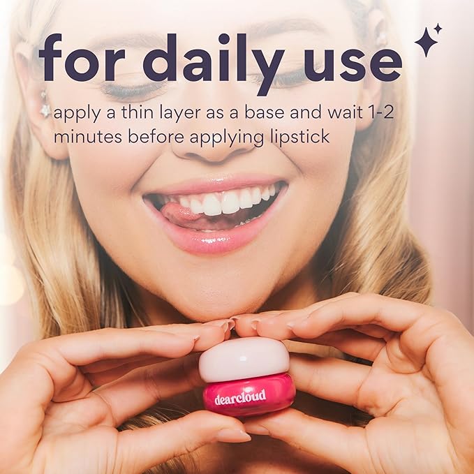 dearcloud Dewy Lip Jam – Hydrating Lip Balm & Gloss with Vitamin E, Korean Skincare (Pink Lychee)