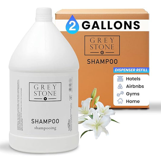 LodgMate Grey Stone Shampoo | 2 Gallons | For Hotel & Vacation Rentals to Refill Shower Dispensers (256 fl oz)