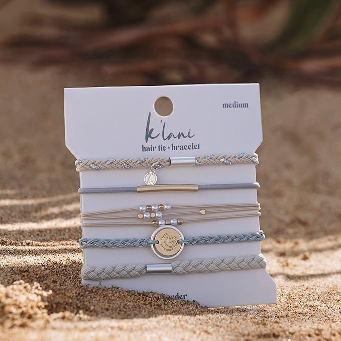 K'lani Hair Tie Bracelets for Women - Elastic Hair Bands That Double as Stylish Jewelry - Wonder - Medium