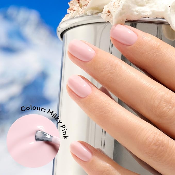 Manucurist Green Nail Polish Milky Pink - Dusty Pink Nail Polish - 9-Free, Plant-Based and Vegan - Manicure - Made in France - Valentines Day Gifts for Women - Gifts for Her - 0.5 fl oz