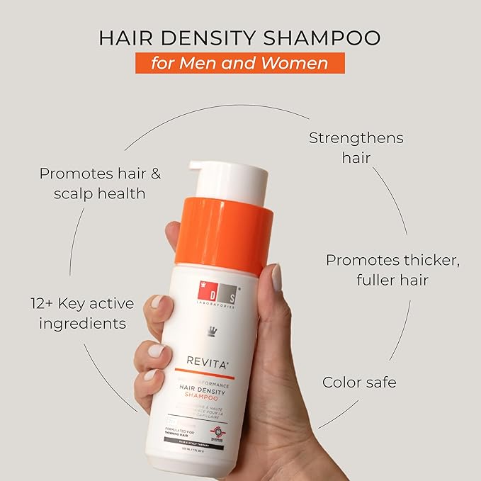 DS Labs Revita Shampoo & Dandrene Anti-Dandruff Shampoo Bundle - Supports Hair Density & Scalp Health, Strengthening, Thickening, Flake Control, For Men & Women