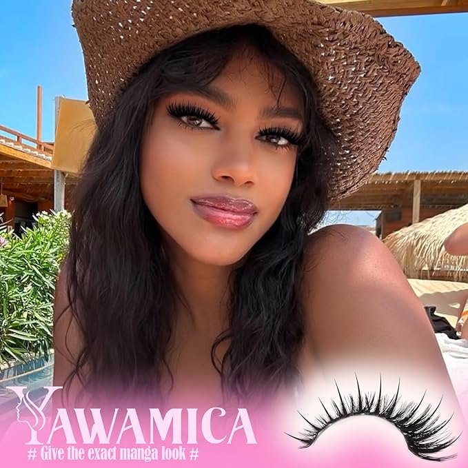 Yawamica Manga Lash Clusters Wispy Lash Extension Kit Spiky Fairy Eyelash Clusters Anime Cluster Eyelash Extensions Lashes Clusters Kit Build in Spikes with Lash Bond and Seal Remover DIY Lash at Home