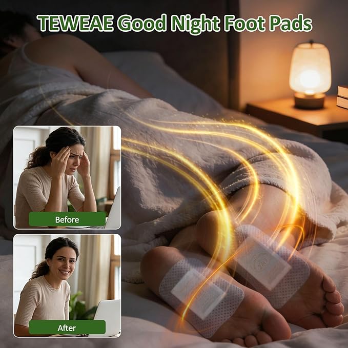 TEWEAE Ginger Foot Pads to Feel Better, 2 in 1 Premium Natural Bamboo Vinegar Foot Care Pad for Sleep Better & Soothing, Green Tea Scented - 30 Pads (Pack of 1)