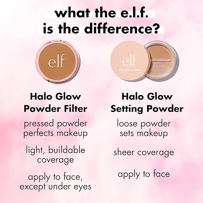 e.l.f. Halo Glow Powder Filter, Ultra-fine Finishing Powder, Smooths The Look of Pores & Fine Lines, Creates A Soft-Focus Glow, Vegan & Cruelty-Free, Deep Neutral
