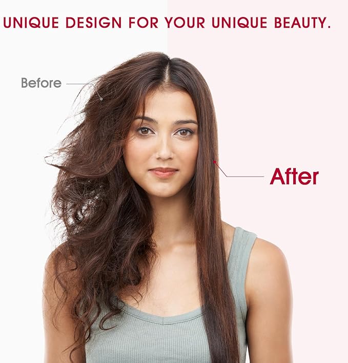BLUSHMARKS Hair Straightening Brush, Upgraded Negative Ionic Straightener Comb and Blow Dryer 2 in 1 for Women and Girl, 3 Optional Mode, Hot Air & Cold Air and Straighten & Curl Hair, Idea Gift