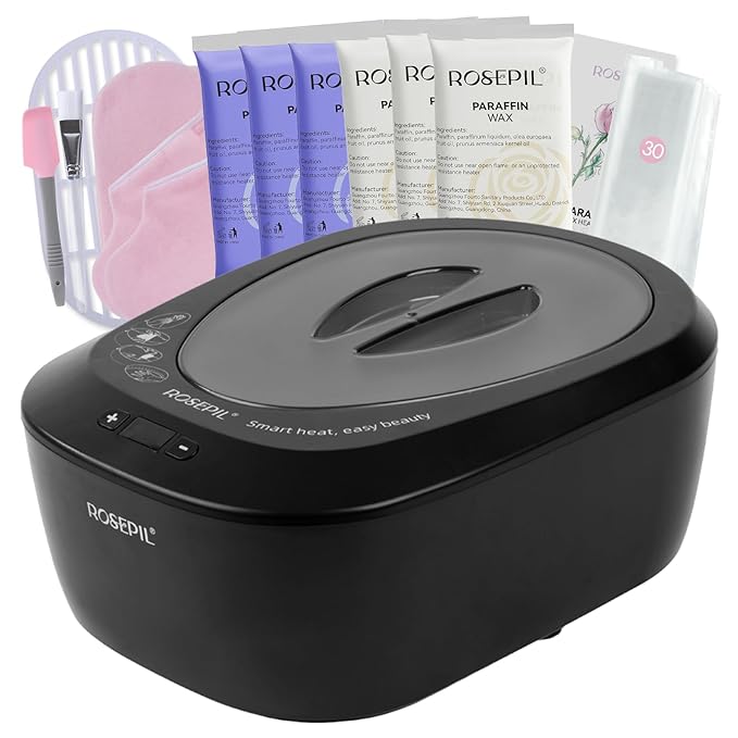 Rosepil Intelligent Paraffin Wax Machine for Hands and Feet, Pro Wax Warmer, Full-Automatic, 6 Pcs Wax Included, Spa-Grade Bath for Home and Salon