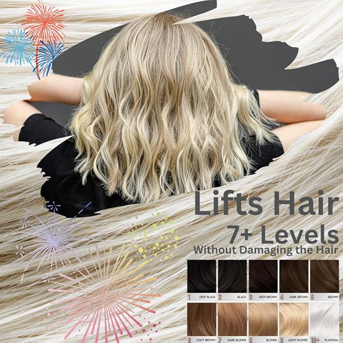 Perfect Blonde Hair Bleach Toner Lightener Powder Lightening Kit 20 Volume 800 ml Developer & Brush & Gloves - Made in Italy by Blond Forte