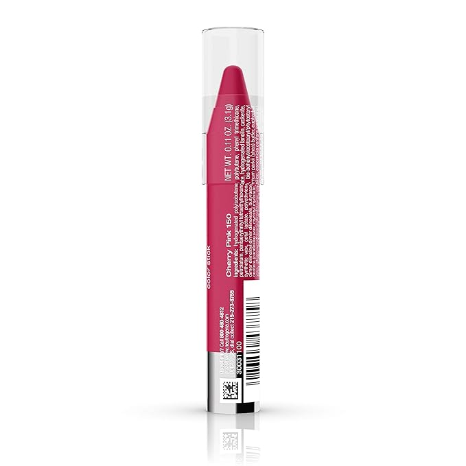 Neutrogena MoistureSmooth Color Stick, Cherry Pink | Moisturizing Formula | Contains Shea Butter | Pack of 2