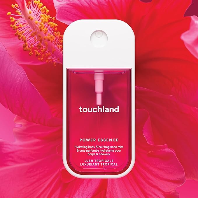 Touchland Hydrating Body & Hair Fragrance Mist, Lush Tropicale, 2 FL. OZ. Travel Size Body Spray | Hydrating, Travel Size