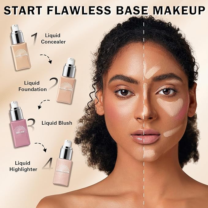 Liquid Highlighter Makeup, Cream Glassy Highlighter for Face Natural Glow Finish Illuminator Buildable Long Lasting Illuminating Glow Makeup - 02 Medium Glow