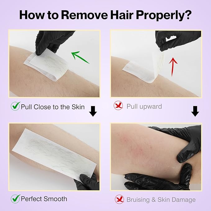 Waxers Wax Roller Kit for Hair Removal Lavender Roll on Wax Kit for Women Men Professional Soft Wax for Leg Arms Back & Armpit