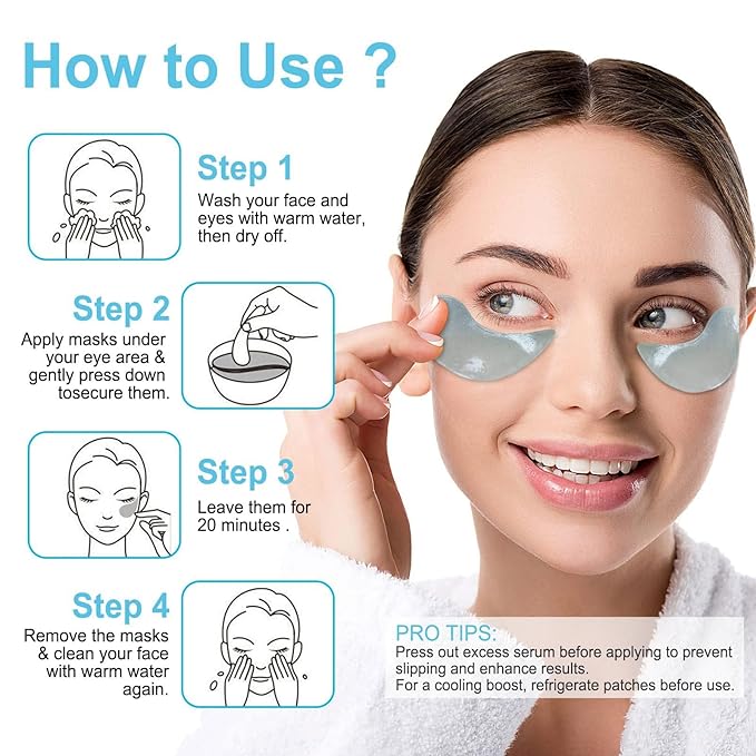 LAVONE Under Eye Patches-30 Pairs Hydrating & Anti-aging Eye Mask Skin Care for Dark Circles and Puffiness,Reduce Wrinkles,Eye Bags and Fine Lines,Eye Masks for Women and Man