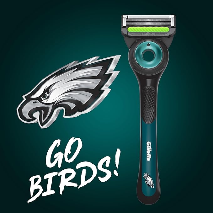 Gillette Labs Special NFL Eagles Edition Shaving Razor for Men - 1 Handle, 1 Razor Blade Refill, Perfect for Game Day Grooming, GilletteLabs with Exfoliating Bar