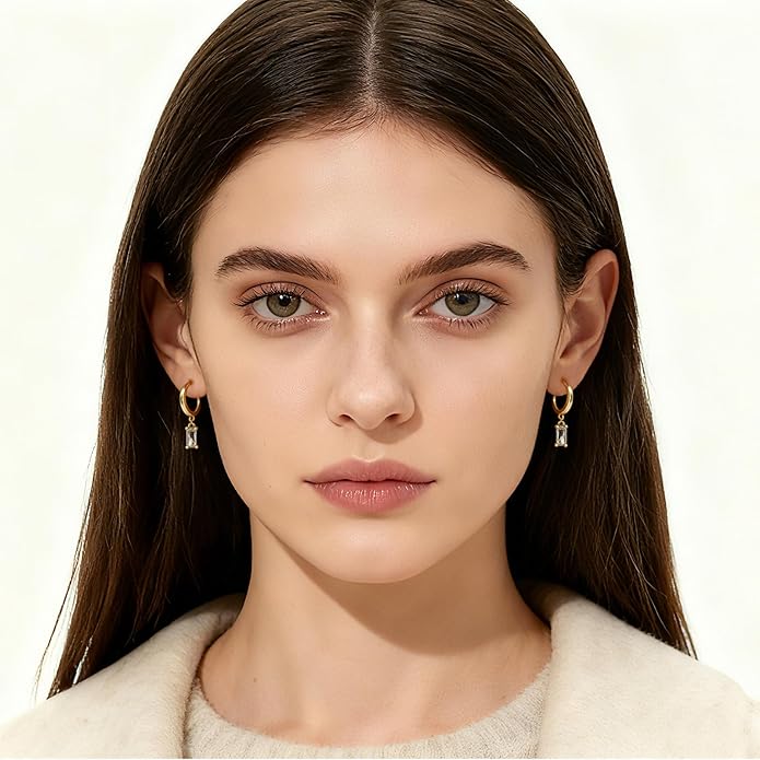 Gold Earrings for Women Trendy, Chunky Gold Huggie Stud Hoop Hypoallergenic Earrings, Jewelry Gifts for Best Friend