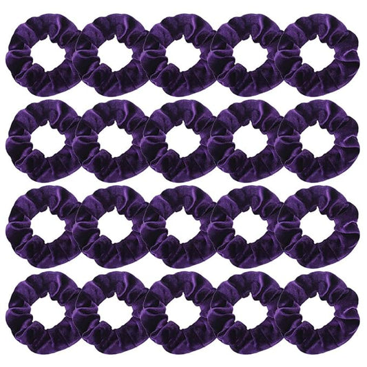 Didder 20 Pcs Hair Scrunchies Velvet Elastics Scrunchy Hair Ties Dark purple Soft Scrunchie Bobbles Ropes Scrunchie Solid color Hair Bands for Women Girls