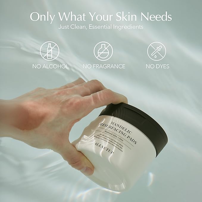 AHA + PHA Exfoliating Toner Pad, Mandelic Resurfacing - 70 Sheets, Controls Oil, Smooth Skin, Refines Pores, Daily Care for Sensitive Skin