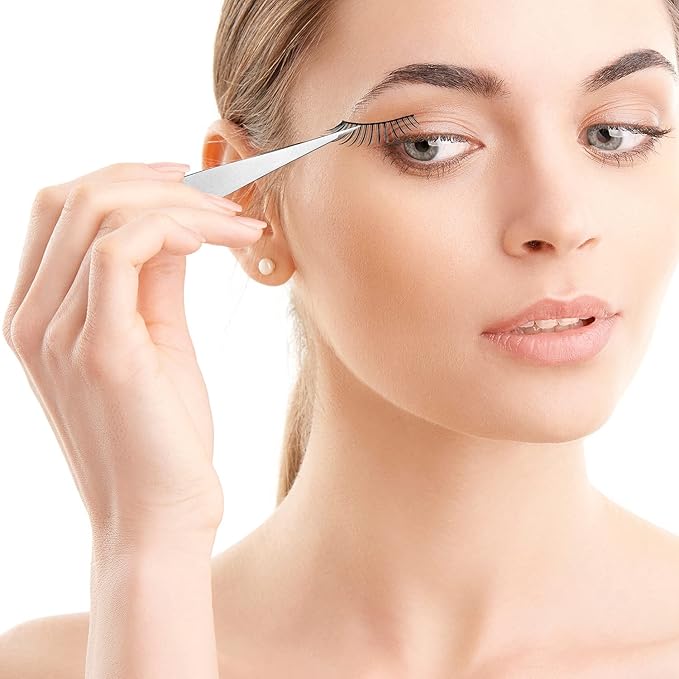 Velodios Pointed Tweezers for Women Facial Hair, Professional Stainless Steel Tweezers for Eyebrow, Chin Hair and Ingrown Hair Removal