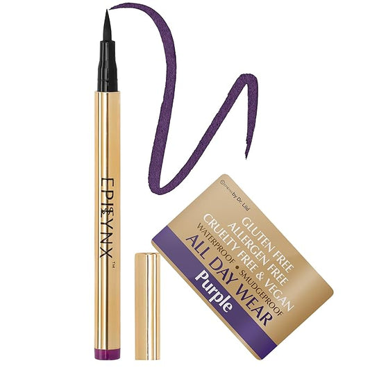 Liquid Eyeliner - Hypoallergenic Eyeliner with Fine Brush Tip, Long-Lasting Waterproof Eye Liner - Cruelty-Free, Vegan, Hypoallergenic, Gluten-Free, Smooth Application Liquid Eye Liner, Purple 2mL
