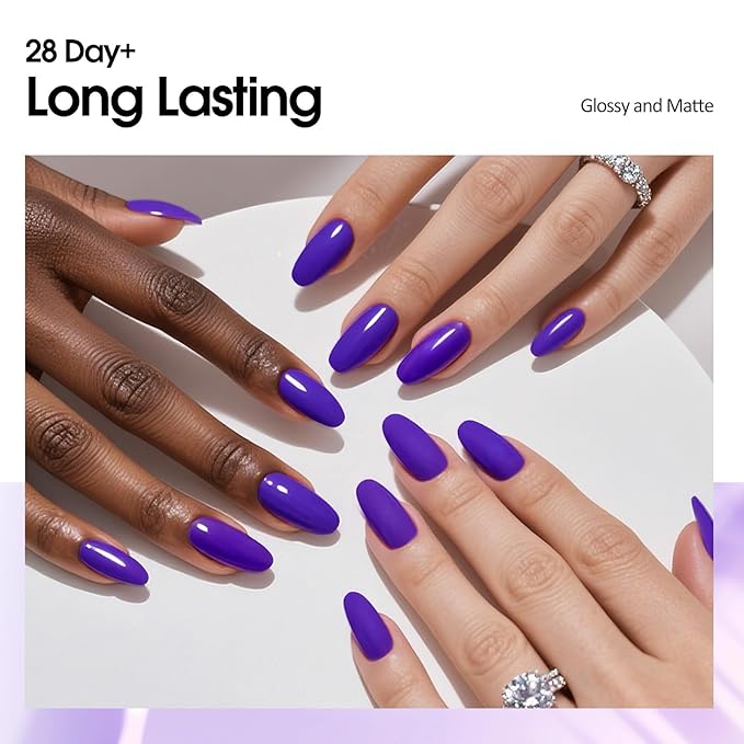 VENALISA Puple Gel Nail Polish, 1 Pcs Dark Puple Gel Polish Deep Color High Gloss Soak Off U V Nail Manicure Salon and DIY at Home Gifts for Women
