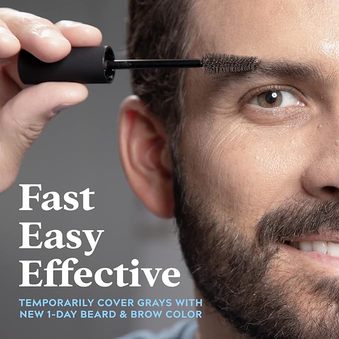 Just for Men 1-Day Beard & Brow Color, Temporary Color for Beard and Eyebrows, For a Fuller, Well-Defined Look, Up to 30 Applications, Light Brown (Pack of 2)