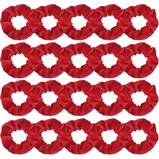 Didder 20 Pcs Solid Color Red Velvet Soft Hair Scrunchies Hair Ties for Women Girls Hair Accessories for Gift