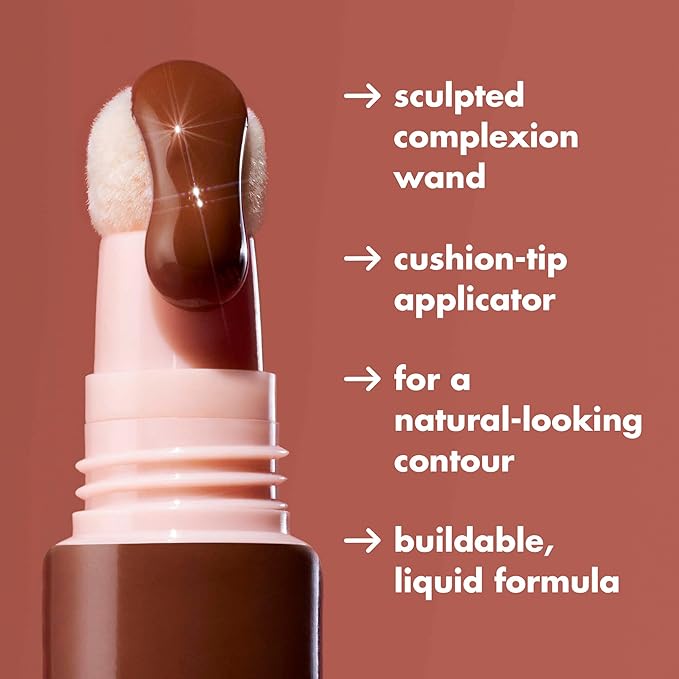 e.l.f. Halo Glow Contour Beauty Wand, Liquid Contour Wand For A Naturally Sculpted Look, Buildable Formula, Vegan & Cruelty-free, Tan/Deep