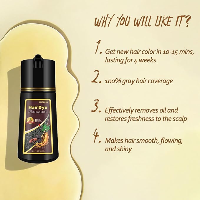 Agthyuve Dark Coffee Hair Dye, Hair Dye Shampoo for Men and Women, Hair Color Shampoo For Home Use, Shampoo Para Canas, Hair Dye Shampoo 3 in 1, 16.9 Fl Oz (Dark Coffee)