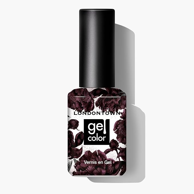 LONDONTOWN UV/LED Gel Nail Polish - Long Lasting, Chip Resistant High Shine Color - Shimmery Pinot Noir Purple, Spilled Wine, 12ml/.40fl oz