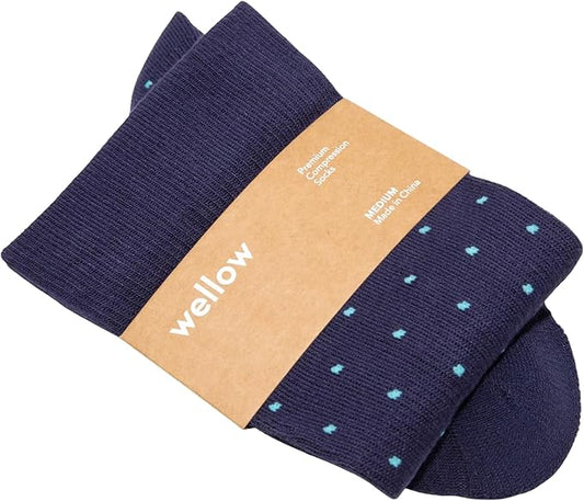 Wellow Wide Calf Compression Socks, Knee High Support, Fit for Men & Women, 18-25 mmHg, Made with Viscose from Bamboo