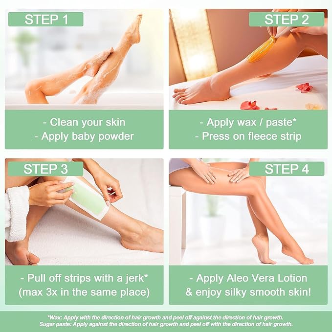 765 Professional Wax Strips for Waxing – Tear-Resistant Fabric Hair Removal Strips – 225 Large & 540 Small – Reusable for Warm Wax & Sugar Paste – Face, Body & Intimate Areas