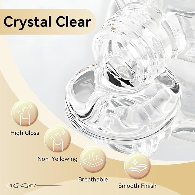 OpenLive 16.5ml Top Coat Clear Nail Polish, Quick Dry Nail Polish High Shine Long Lasting Glossy Fast Air Dry Top Coat for Nail Art Manicure Salon Quality | Clear, Glossy, Nail Art, Manicure