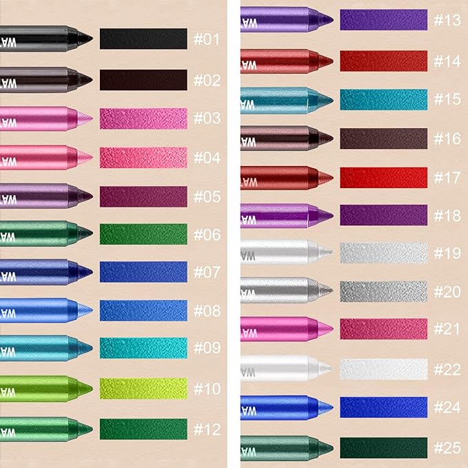 7 Colorful Eyeliner Pen Set, Eye Shadow Pencil, Pearl Eyeliner Kit Metallic Glitter Eye liner Pencil for Women Eye&Lip Liner Professional Eye Makeup Set Colorful Eye Color (7PCS C)