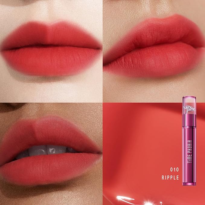 Altera Blurring Lip Tint 010 Ripple, Vibrant Coral Glossy to Soft Matte Finish, Blur Lip Lines, Weightless No-Sticky Airy Velvet Texture, Vibrant Hydrating Long-Lasting Lip Makeup