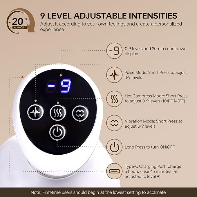 FUFADADE Lymphatic Drainage Massager,4-in-1 Electric Body Sculpting Brush,Helps Reduce Stretch Marks&Cellulite for Relaxation,Multi-Speed Anti Cellulite Massage Tool for Belly Legs Arms(White)