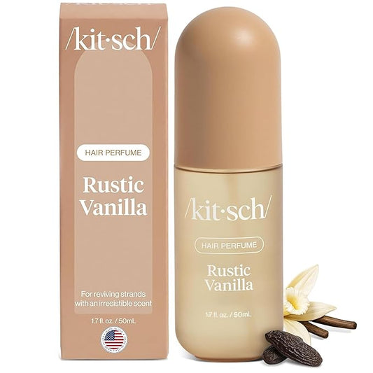 Kitsch Hair Perfume for Women - Rustic Vanilla | Clean, Deodorizing & Patented Odor-Eliminating Technology Hair Spray & Body Mist - Freshen Hair, Pillows - Warm Tonka, Vanilla & Cedar Blend - 50 mL