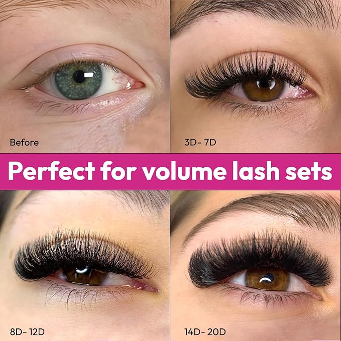 Eyesy Lash 500 Promade Fans - Volume Premade Lash Fans for Eyelash Extensions Pointy Base Handmade Loose Pre Made Eyelashes Middle Stem Soft and Lightweight (5D 0.07 C 13mm)