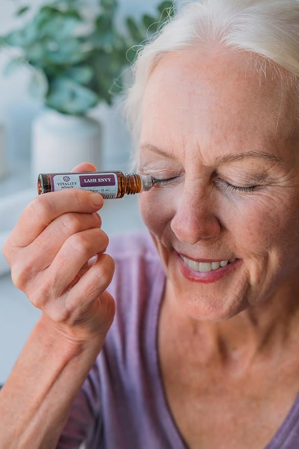 Vitality Extracts Lash Envy Roll-On - Eyelash Enhancing Serum, Essential Oil Blend, Castor Oil, Thicker & Fuller Looking Lashes, Fatty Acids