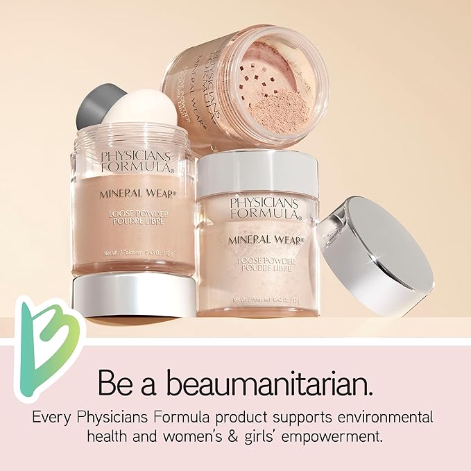 Physicians Formula Mineral Wear Talc-Free Loose Powder Medium Beige, Dermatologist Tested, Clinicially Tested