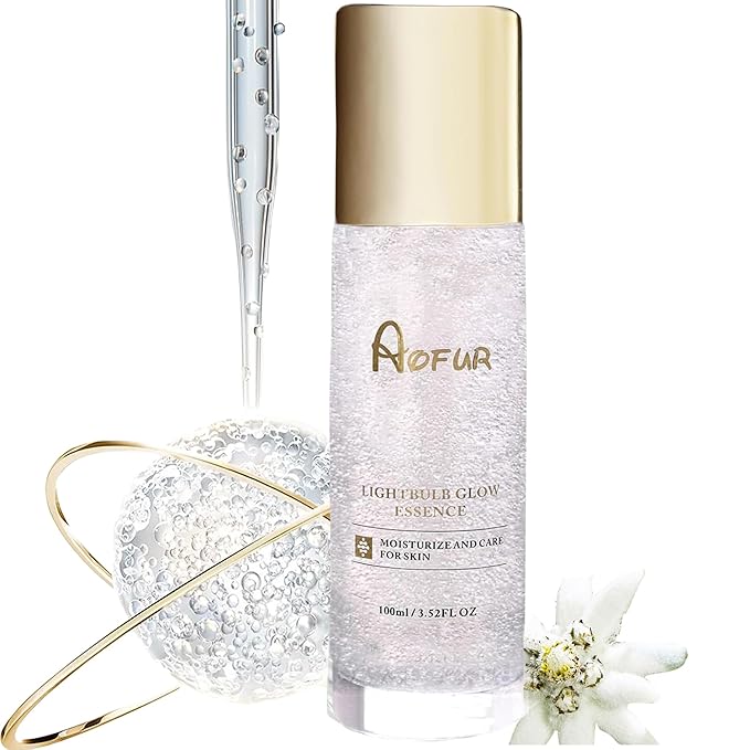 Aofur Lightbulb Glow Essence 3.52 Fl Oz (100ml) Moisturize And Care For Skin Glass Skin Elasticity for Aged Skin Serum for Face (100ml)