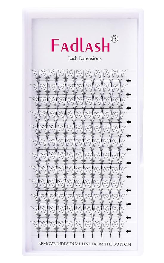 Volume Lash Extensions 3D 5D Premade Fans FADLASH Volume Eyelash Extensions Thickness 0.07 C Curl 10mm Salon Use by (5D-0.07-C, 10mm)