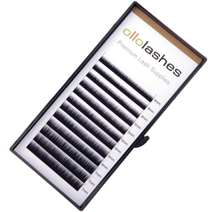 OLLOLASHES Bottom Lash Extension J Curl 0.05mm Mix4-7mm 4mm 5mm 6mm 7mm Black Color Bottom Lash Extensions, Professional Supplies for Lash Techs (Bottom-J-0.05, 4-7mm)