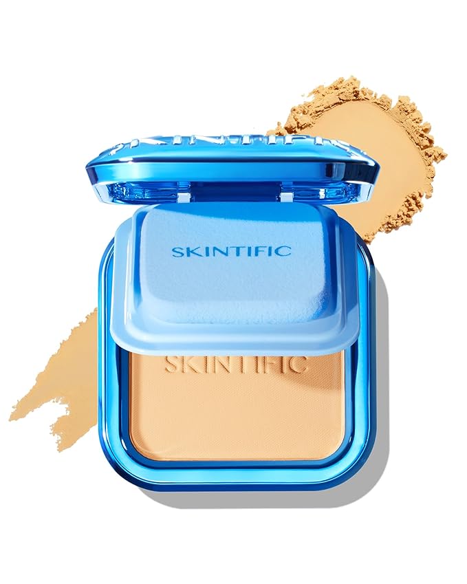 Ultra Cover Powder Foundation, Full Coverage Matte Finish, One-Swipe Flawless Pressed Powder with Oil Control, Lightweight & Long-Lasting, Pore-Blurring for Oily Skin (03A Almond)