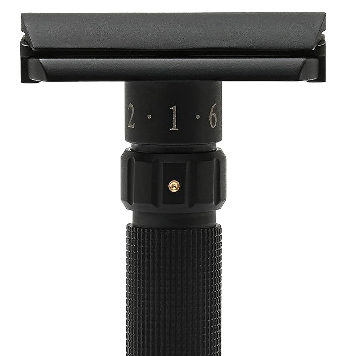 Pearl Flexi Adjustable Safety Razor Black Edition - Reusable Metal Razor made of 100% Brass | Eco Friendly Double Edge Razor for Men | Men's Shaving Razor for Father's Day Gift Option
